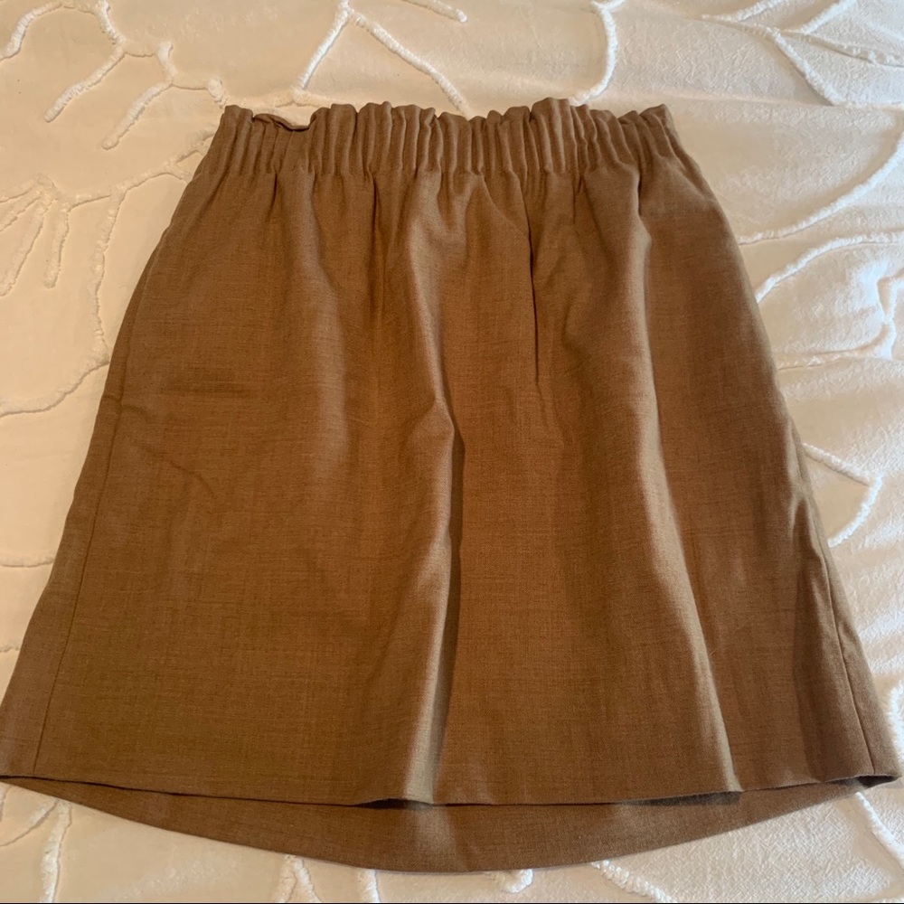 J.Crew Tan Pull-on Linen Skirt
